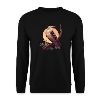 Spottdrosseln Spottdrossel - Unisex Pullover - Schwarz - Vorne - Alina (178cm) & Michal (187cm)