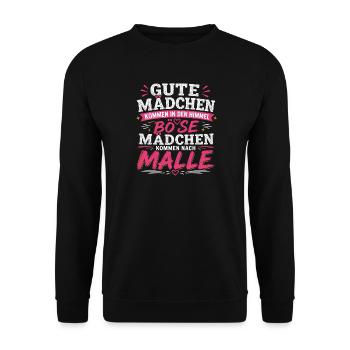Mallorca Party Spruch Malle Damen Outfit Humor - Unisex Pullover - Schwarz - Vorne - Alina (178cm) & Michal (187cm)