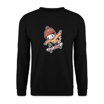 Style Skateboard Boy Comic - Sweat-shirt Unisexe - noir - Devant - Alina (178cm) & Michal (187cm)