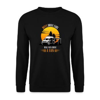 Real Men Drive A Van Camper - Unisex Sweatshirt - black - Front - Alina (178cm) & Michal (187cm)