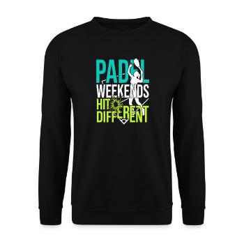 Padel-mädchen Padel-spieler Padel-tennis-geschenk - Unisex Pullover - Schwarz - Vorne - Alina (178cm) & Michal (187cm)