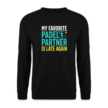 Padel girl padel player padel tennis gift - Unisex Sweatshirt - black - Front - Alina (178cm) & Michal (187cm)