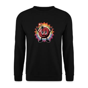 Cheerful cartoon bombshell with rainbow background - Unisex Sweatshirt - black - Front - Alina (178cm) & Michal (187cm)