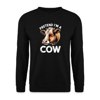 Kuh Sprüche Kühe Lustiges Kuh Geschenk - Unisex Pullover - Schwarz - Vorne - Alina (178cm) & Michal (187cm)