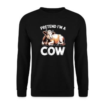 Kuh Sprüche Kühe Lustiges Kuh Geschenk - Unisex Pullover - Schwarz - Vorne - Alina (178cm) & Michal (187cm)