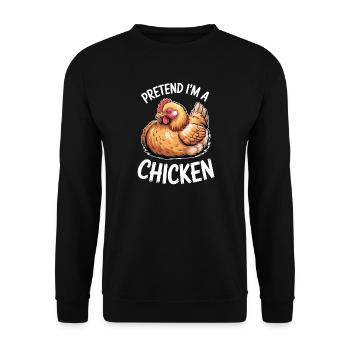 Hühner Sprüche Huhn Lustiges Hühner Geschenk - Unisex Pullover - Schwarz - Vorne - Alina (178cm) & Michal (187cm)