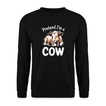 Kuh Sprüche Kühe Lustiges Kuh Geschenk - Unisex Pullover - Schwarz - Vorne - Alina (178cm) & Michal (187cm)