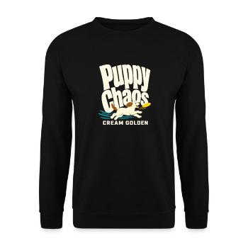 Puppy Chaos Cream Golden Retriever Dog Lover - Unisex Sweatshirt - black - Front - Alina (178cm) & Michal (187cm)