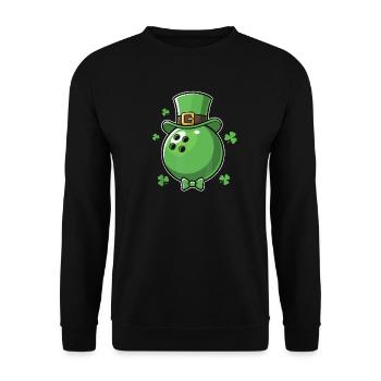 Leprechaun Bowling St. Patrick's Day Hat - Unisex Sweatshirt - black - Front - Alina (178cm) & Michal (187cm)