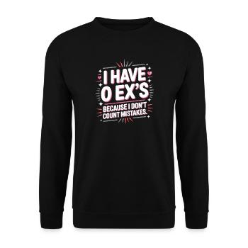 Ex Boyfriend I Have 0 Exs Separation Divorce Single - Unisex Sweatshirt - black - Front - Alina (178cm) & Michal (187cm)