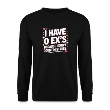 Ex Boyfriend I Have 0 Exs Separation Divorce Single - Unisex Sweatshirt - black - Front - Alina (178cm) & Michal (187cm)