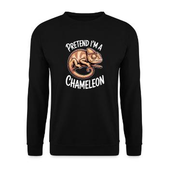 Chameleon Sayings Funny Chameleon Gift - Unisex Sweatshirt - black - Front - Alina (178cm) & Michal (187cm)