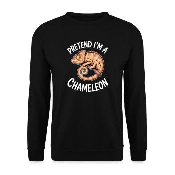 Chameleon Sayings Funny Chameleon Gift - Unisex Sweatshirt - black - Front - Alina (178cm) & Michal (187cm)