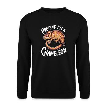Chameleon Sayings Funny Chameleon Gift - Unisex Sweatshirt - black - Front - Alina (178cm) & Michal (187cm)