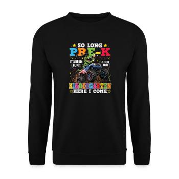 So Long Pre-K Look Out Kindergarten Boy - Unisex Sweatshirt - black - Front - Alina (178cm) & Michal (187cm)