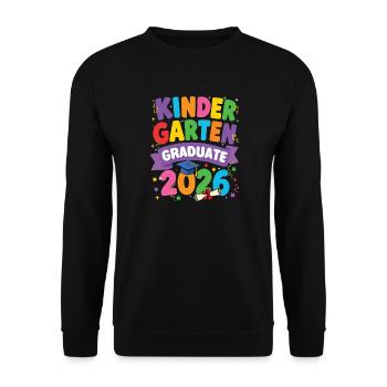 Kindergartenabschluss 2026 Abschlussjahrgang - Unisex Pullover - Schwarz - Vorne - Alina (178cm) & Michal (187cm)
