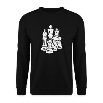Chess Chess Pieces Chess Players - Unisex Sweatshirt - black - Front - Alina (178cm) & Michal (187cm)