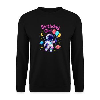 Geburtstagsmädchen - Unisex Pullover - Schwarz - Vorne - Alina (178cm) & Michal (187cm)