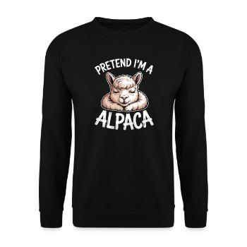 Alpaka Sprüche Alpaka Lustiges Alpaka Geschenk - Unisex Pullover - Schwarz - Vorne - Alina (178cm) & Michal (187cm)