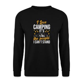 Camping Bonfire Camp Life Forest Camper - Unisex Pullover - Schwarz - Vorne - Alina (178cm) & Michal (187cm)
