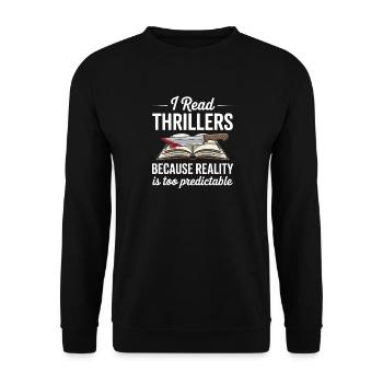 Club de lecture de thriller Lecteurs de romans policiers - Sweat-shirt Unisexe - noir - Devant - Alina (178cm) & Michal (187cm)