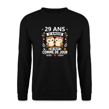 29 Ans d'Amour Nuit Jour - Sweat-shirt Unisexe - noir - Devant - Alina (178cm) & Michal (187cm)
