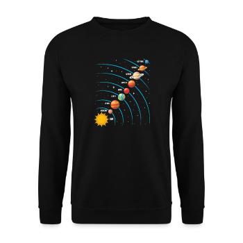 Solar System Space Science Astronomy Kids - Unisex Sweatshirt - black - Front - Alina (178cm) & Michal (187cm)