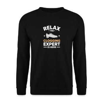 Clogging Expert Clogger Tap Dance Gift - Unisex Sweatshirt - black - Front - Alina (178cm) & Michal (187cm)
