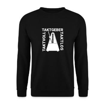 Metronom Taktgeber Taktvoll Taktlos Pianist Humor - Unisex Pullover - Schwarz - Vorne - Alina (178cm) & Michal (187cm)