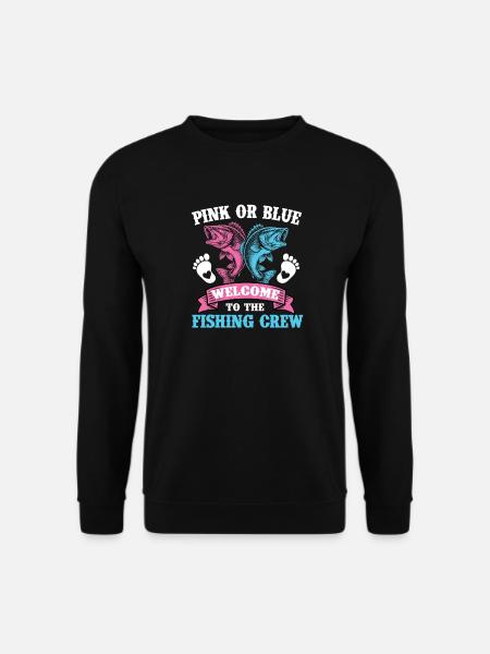 Pink oder Blau Willkommen Angelcrew - Unisex Pullover - Schwarz