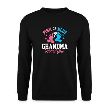 Révélation du sexe de Grand-mère rose ou bleue - Sweat-shirt Unisexe - noir - Devant - Alina (178cm) & Michal (187cm)