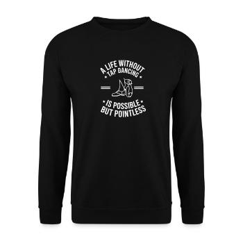 Cadeau de claquettes Tap Dancer - Sweat-shirt Unisexe - noir - Devant - Alina (178cm) & Michal (187cm)