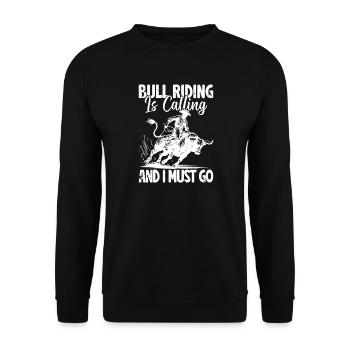 Rodeo Horse Riding Bull Riding Cowboy - Unisex Sweatshirt - black - Front - Alina (178cm) & Michal (187cm)