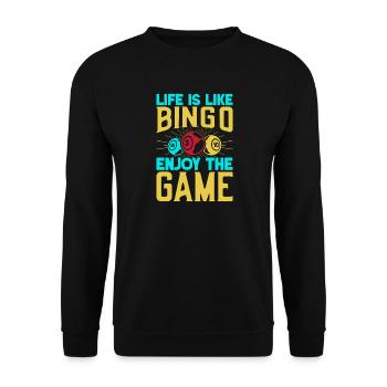 Bingo Jeu Profitez du jeu Bingo - Sweat-shirt Unisexe - noir - Devant - Alina (178cm) & Michal (187cm)