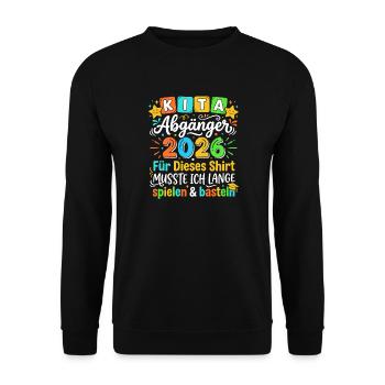 Kita Abschluss 2026 Shirt Design - Unisex Pullover - Schwarz - Vorne - Alina (178cm) & Michal (187cm)