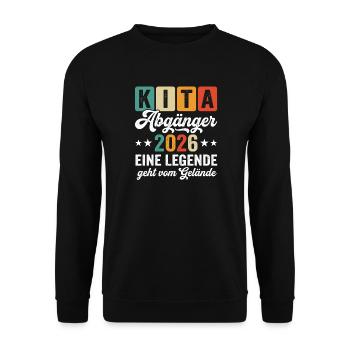 Kita Abgänger 2026 Legende - Unisex Pullover - Schwarz - Vorne - Alina (178cm) & Michal (187cm)