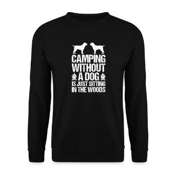 Camping Bonfire Camp Life Forest Camper - Unisex Pullover - Schwarz - Vorne - Alina (178cm) & Michal (187cm)
