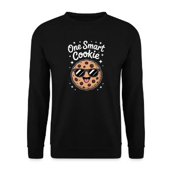 Un Cookie Intelligent - Cookie Intelligent avec des Lunettes - Sweat-shirt Unisexe - noir - Devant - Alina (178cm) & Michal (187cm)
