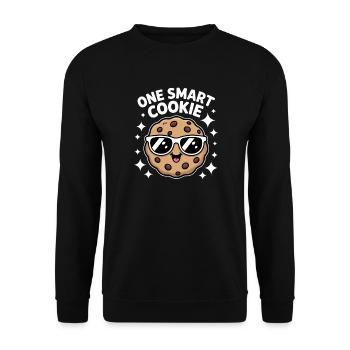 One Smart Cookie - Schlauer Keks mit Brille - Unisex Pullover - Schwarz - Vorne - Alina (178cm) & Michal (187cm)
