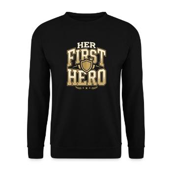 Premier cadeau de fête des pères pour la fille, papa - Sweat-shirt Unisexe - noir - Devant - Alina (178cm) & Michal (187cm)