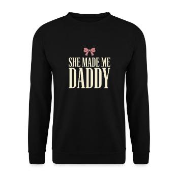 Premier cadeau de fête des pères pour la fille, papa - Sweat-shirt Unisexe - noir - Devant - Alina (178cm) & Michal (187cm)