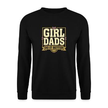 Premier cadeau de fête des pères pour la fille, papa - Sweat-shirt Unisexe - noir - Devant - Alina (178cm) & Michal (187cm)