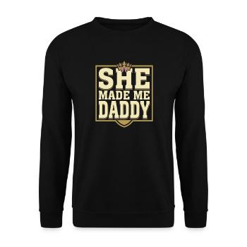 First Father's Day Gift for Girl, Dad - Unisex Sweatshirt - black - Front - Alina (178cm) & Michal (187cm)