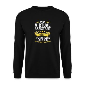 Remote home office - Unisex Sweatshirt - black - Front - Alina (178cm) & Michal (187cm)