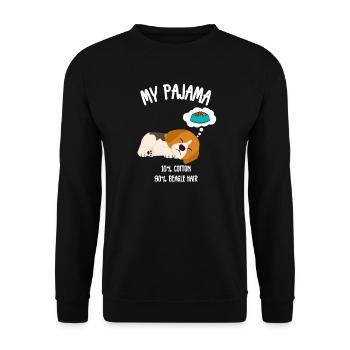 Dog Beagle Hair Pajamas - Unisex Sweatshirt - black - Front - Alina (178cm) & Michal (187cm)