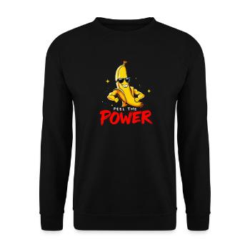 Peel The Power Drôle Banana Muscleman Fitness - Sweat-shirt Unisexe - noir - Devant - Alina (178cm) & Michal (187cm)