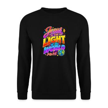 Jésus-Lumière Monde VBS Jean 8:12 - Sweat-shirt Unisexe - noir - Devant - Alina (178cm) & Michal (187cm)