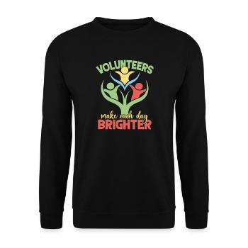Volunteer Appreciation Make Each Day Brighter - Unisex Sweatshirt - black - Front - Alina (178cm) & Michal (187cm)