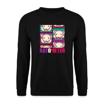 Ratte Hausratte Rattenbesitzer Rattenliebhaber - Unisex Pullover - Schwarz - Vorne - Alina (178cm) & Michal (187cm)