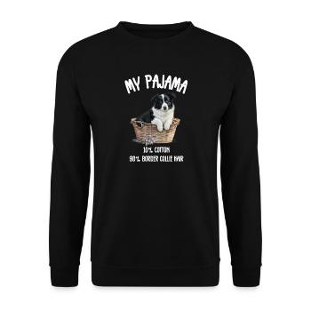 Pyjamas de border colley chien - Sweat-shirt Unisexe - noir - Devant - Alina (178cm) & Michal (187cm)